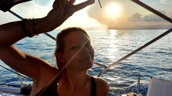 Privat sunset sailing in Barcelona