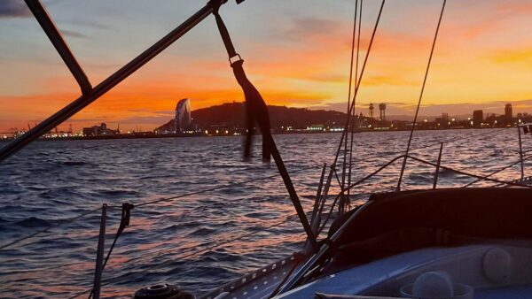 Private sailing sunset.