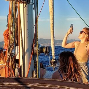 Private sailing sunset.